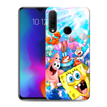 Силиконовый противоударный чехол на Lenovo K10 Note с принтом спанчбоб спанч боб