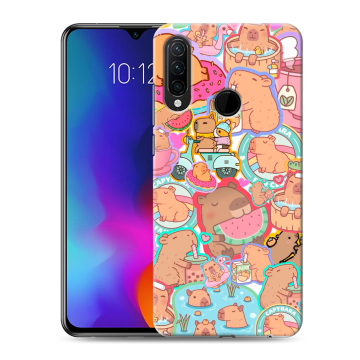 Силиконовый противоударный чехол на Lenovo K10 Note с принтом капибары Силиконовый противоударный чехол на Lenovo K10 Note с принтом капибары