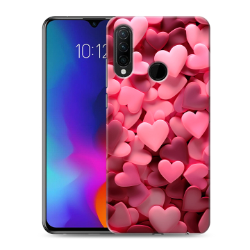 Силиконовый противоударный чехол на Lenovo K10 Note с принтом розовые сердечки