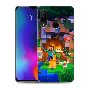 Силиконовый противоударный чехол на Lenovo K10 Note с принтом Майнкрафт Minecraft