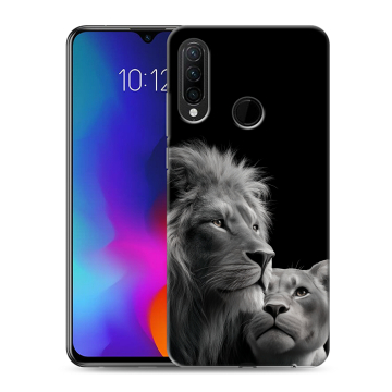 Силиконовый противоударный чехол на Lenovo K10 Note с принтом Лев кошки Силиконовый противоударный чехол на Lenovo K10 Note с принтом Лев кошки