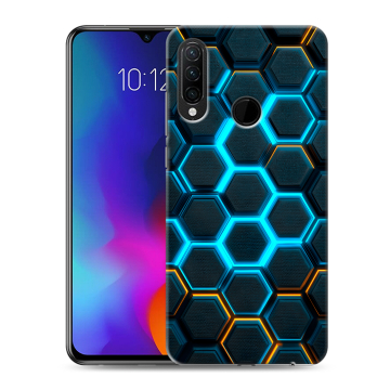 Силиконовый противоударный чехол на Lenovo K10 Note с принтом Неоновые соты Силиконовый противоударный чехол на Lenovo K10 Note с принтом Неоновые соты