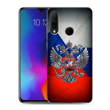 Силиконовый противоударный чехол на Lenovo K10 Note с принтом Флаг России
