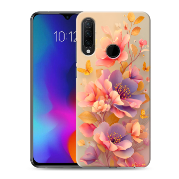 Силиконовый противоударный чехол на Lenovo K10 Note с принтом Цветы и бабочки