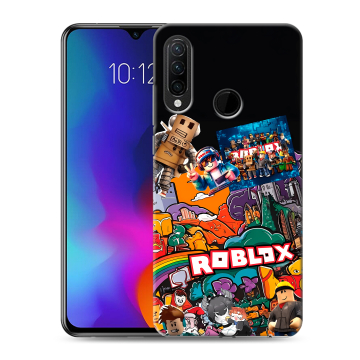 Силиконовый противоударный чехол на Lenovo K10 Note с принтом Roblox Роблокс