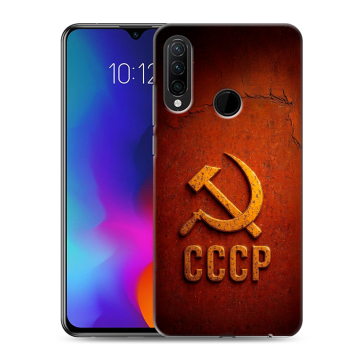 Силиконовый противоударный чехол на Lenovo K10 Note с принтом Флаг Герб СССР