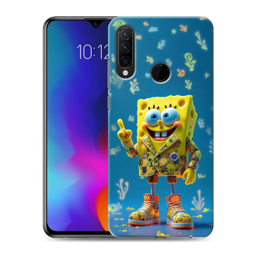 Силиконовый противоударный чехол на Lenovo K10 Note с принтом Спанч боб Спанчбоб