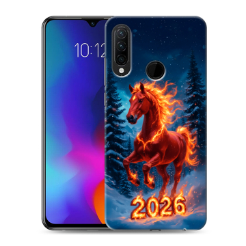 Силиконовый противоударный чехол на Lenovo K10 Note с принтом Новый год коня Силиконовый противоударный чехол на Lenovo K10 Note с принтом Новый год коня