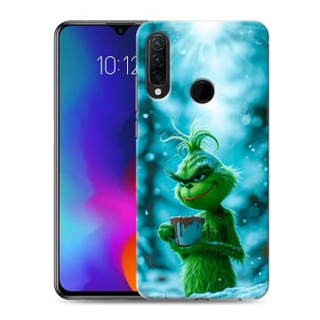 Силиконовый противоударный чехол на Lenovo K10 Note с принтом Новый год гринч Силиконовый противоударный чехол на Lenovo K10 Note с принтом Новый год гринч