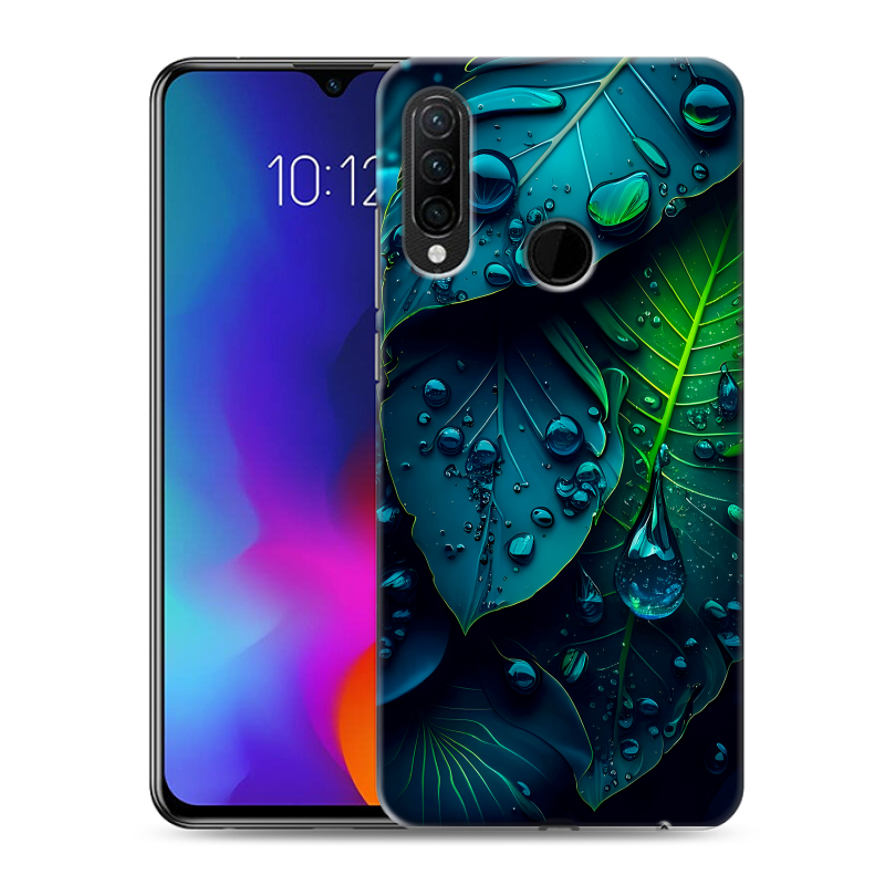 Силиконовый противоударный чехол на Lenovo K10 Note с принтом Листья Силиконовый противоударный чехол на Lenovo K10 Note с принтом Листья