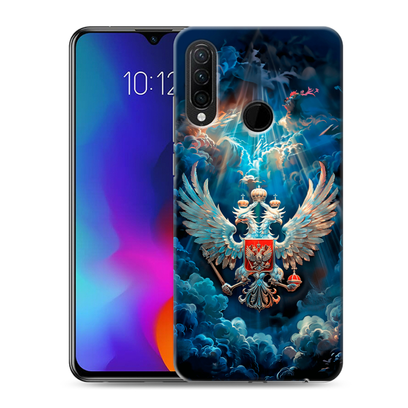 Силиконовый противоударный чехол на Lenovo K10 Note с принтом Герб флаг России Силиконовый противоударный чехол на Lenovo K10 Note с принтом Герб флаг России