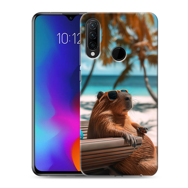 Силиконовый противоударный чехол на Lenovo K10 Note с принтом Капибара Силиконовый противоударный чехол на Lenovo K10 Note с принтом Капибара