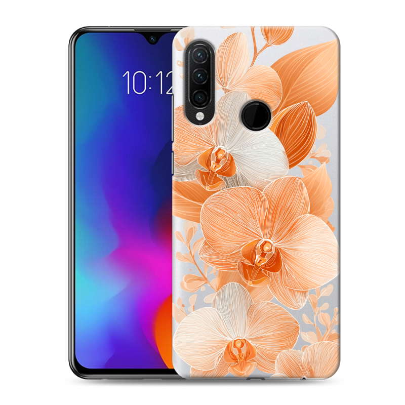 Силиконовый противоударный чехол на Lenovo K10 Note с принтом Бежевые цветы Силиконовый противоударный чехол на Lenovo K10 Note с принтом Бежевые цветы