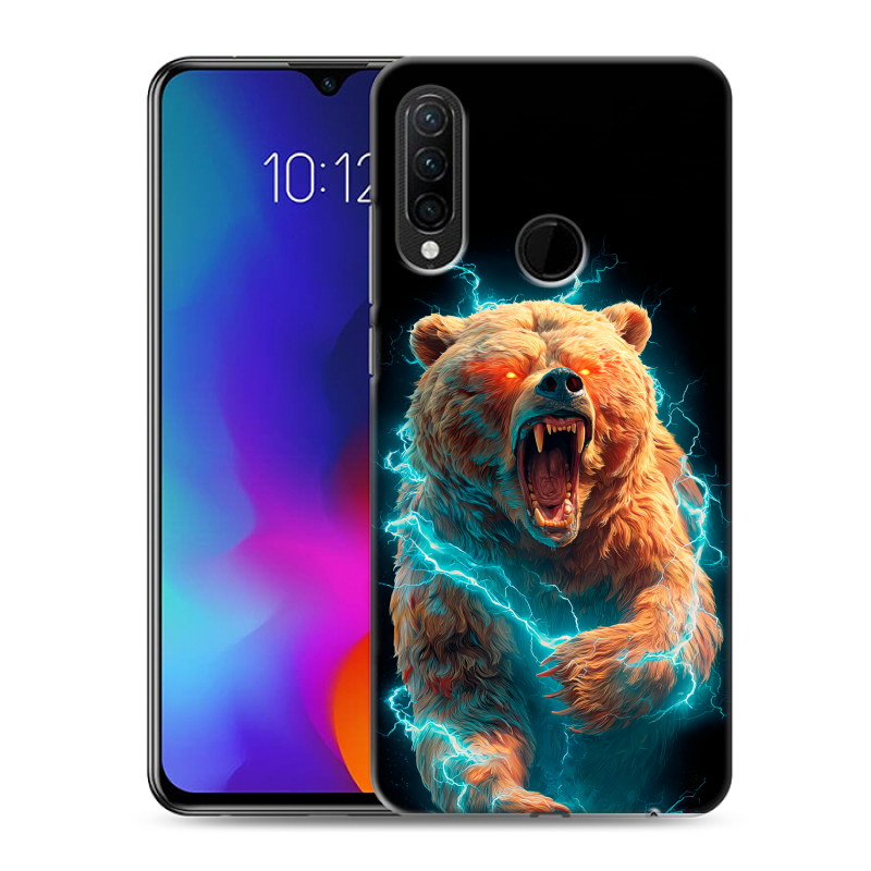 Силиконовый противоударный чехол на Lenovo K10 Note с принтом Медведь Силиконовый противоударный чехол на Lenovo K10 Note с принтом Медведь