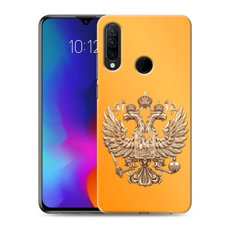 Силиконовый противоударный чехол на Lenovo K10 Note с принтом Герб Флаг России Силиконовый противоударный чехол на Lenovo K10 Note с принтом Герб Флаг России