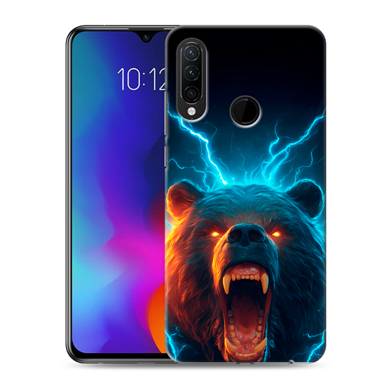 Силиконовый противоударный чехол на Lenovo K10 Note с принтом Медведь Силиконовый противоударный чехол на Lenovo K10 Note с принтом Медведь
