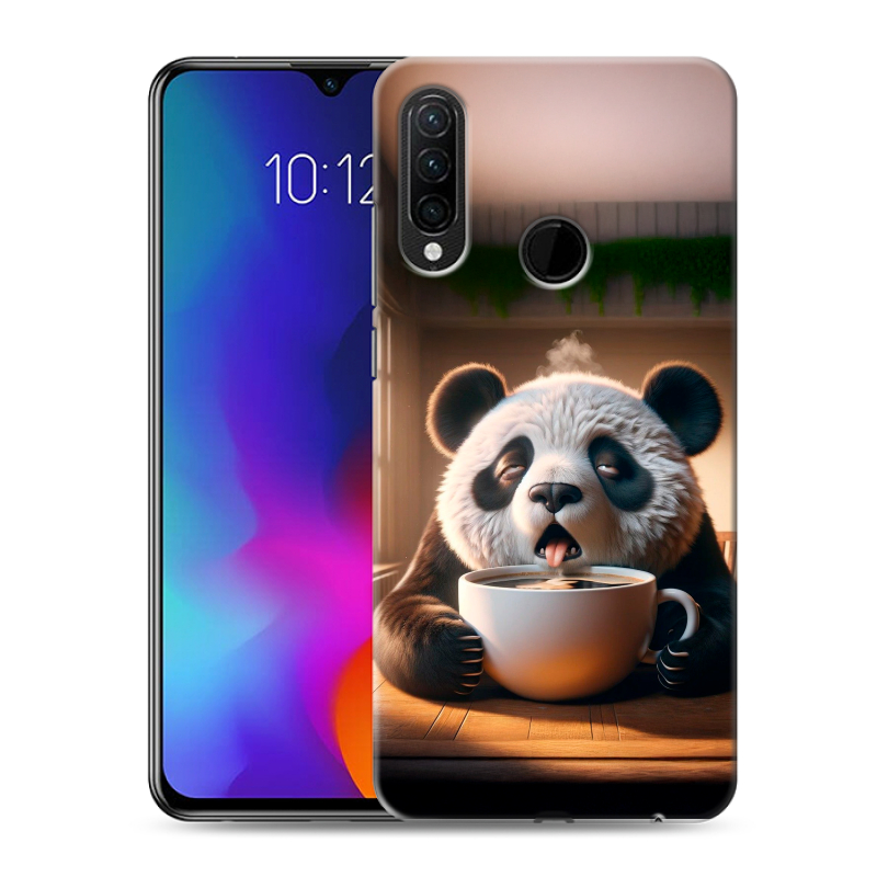 Силиконовый противоударный чехол на Lenovo K10 Note с принтом смешная панда Силиконовый противоударный чехол на Lenovo K10 Note с принтом смешная панда