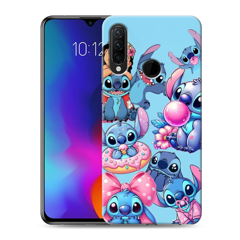 Силиконовый противоударный чехол на Lenovo K10 Note с принтом Лило и Стич Силиконовый противоударный чехол на Lenovo K10 Note с принтом Лило и Стич