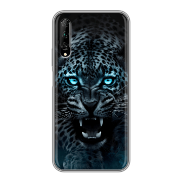 Силиконовый противоударный чехол на Huawei Y9s с принтом Темный леопард Силиконовый противоударный чехол на Huawei Y9s с принтом Темный леопард