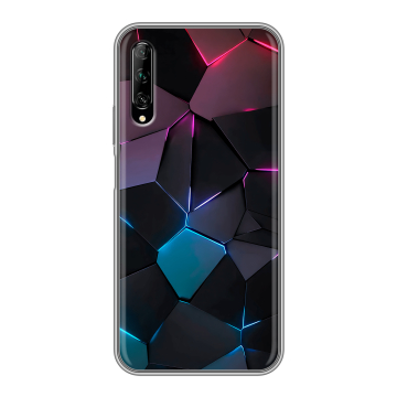 Силиконовый противоударный чехол на Huawei Y9s с принтом Геометрия неона Силиконовый противоударный чехол на Huawei Y9s с принтом Геометрия неона