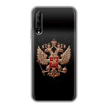 Силиконовый противоударный чехол на Huawei Y9s с принтом Герб России Силиконовый противоударный чехол на Huawei Y9s с принтом Герб России
