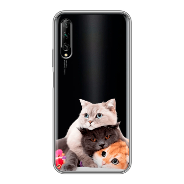 Силиконовый противоударный чехол на Huawei Y9s с принтом Кошки