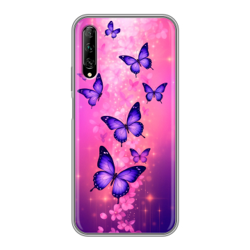 Силиконовый противоударный чехол на Huawei Y9s с принтом Бабочки Силиконовый противоударный чехол на Huawei Y9s с принтом Бабочки