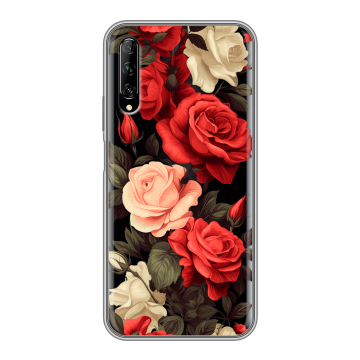 Силиконовый противоударный чехол на Huawei Y9s с принтом Розы