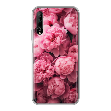 Силиконовый противоударный чехол на Huawei Y9s с принтом цветы пионы