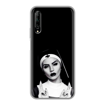 Силиконовый противоударный чехол на Huawei Y9s с принтом монашка