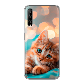 Силиконовый противоударный чехол на Huawei Y9s с принтом котик