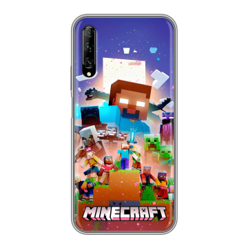 Силиконовый противоударный чехол на Huawei Y9s с принтом Майнкрафт Minecraft