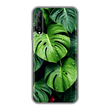 Силиконовый противоударный чехол на Huawei Y9s с принтом Листья