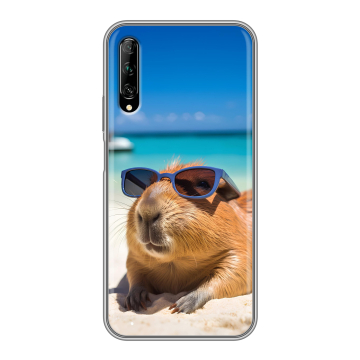Силиконовый противоударный чехол на Huawei Y9s с принтом Капибара