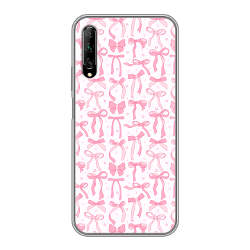 Силиконовый противоударный чехол на Huawei Y9s с принтом Розовые бантики