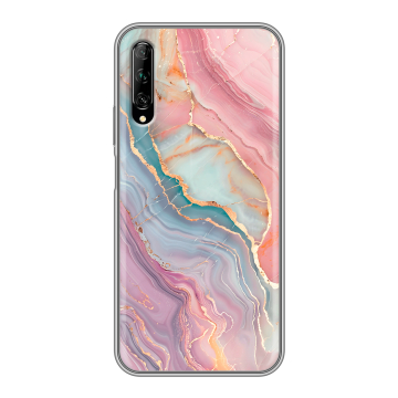 Силиконовый противоударный чехол на Huawei Y9s с принтом розовый мрамор Силиконовый противоударный чехол на Huawei Y9s с принтом розовый мрамор