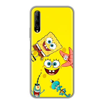 Силиконовый противоударный чехол на Huawei Y9s с принтом Спанч боб Спанчбоб