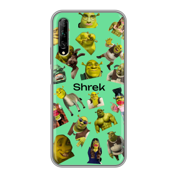 Силиконовый противоударный чехол на Huawei Y9s с принтом Шрек Shrek Силиконовый противоударный чехол на Huawei Y9s с принтом Шрек Shrek