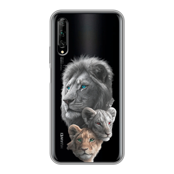 Силиконовый противоударный чехол на Huawei Y9s с принтом Львы Силиконовый противоударный чехол на Huawei Y9s с принтом Львы