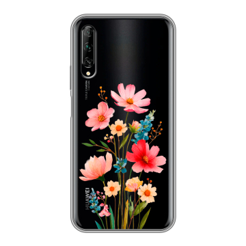 Силиконовый противоударный чехол на Huawei Y9s с принтом Цветы Силиконовый противоударный чехол на Huawei Y9s с принтом Цветы