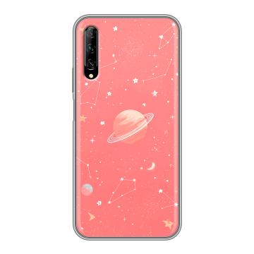 Силиконовый противоударный чехол на Huawei Y9s с принтом Розовый космос Силиконовый противоударный чехол на Huawei Y9s с принтом Розовый космос