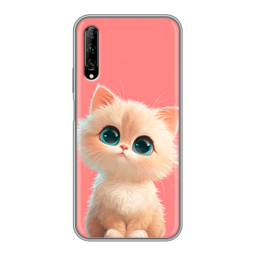 Силиконовый противоударный чехол на Huawei Y9s с принтом Розовый котенок Силиконовый противоударный чехол на Huawei Y9s с принтом Розовый котенок