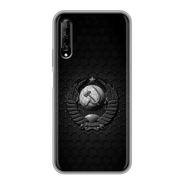 Силиконовый противоударный чехол на Huawei Y9s с принтом Герб Флаг СССР