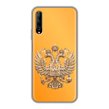 Силиконовый противоударный чехол на Huawei Y9s с принтом Герб Флаг России Силиконовый противоударный чехол на Huawei Y9s с принтом Герб Флаг России