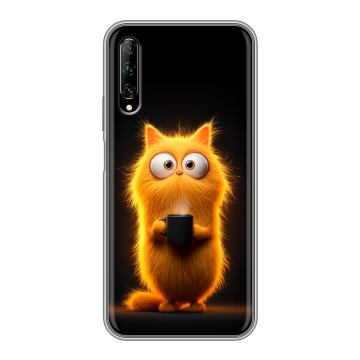 Силиконовый противоударный чехол на Huawei Y9s с принтом Смешной кот