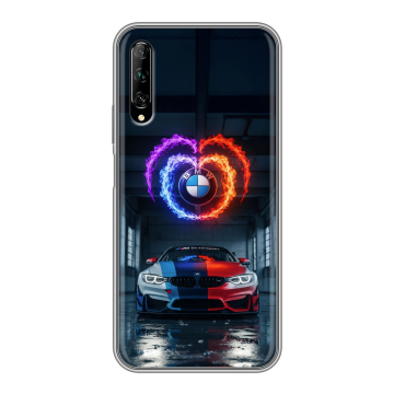 Силиконовый противоударный чехол на Huawei Y9s с принтом BMW БМВ