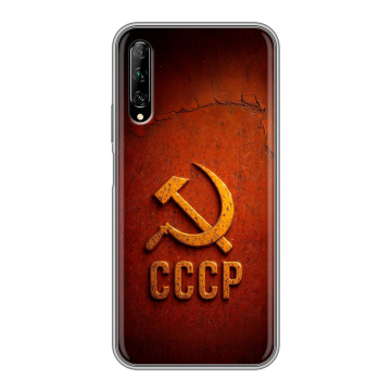 Силиконовый противоударный чехол на Huawei Y9s с принтом Флаг Герб СССР