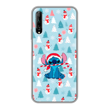 Силиконовый противоударный чехол на Huawei Y9s с принтом Стич Новый год
