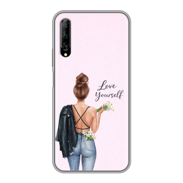 Силиконовый противоударный чехол на Huawei Y9s с принтом женский