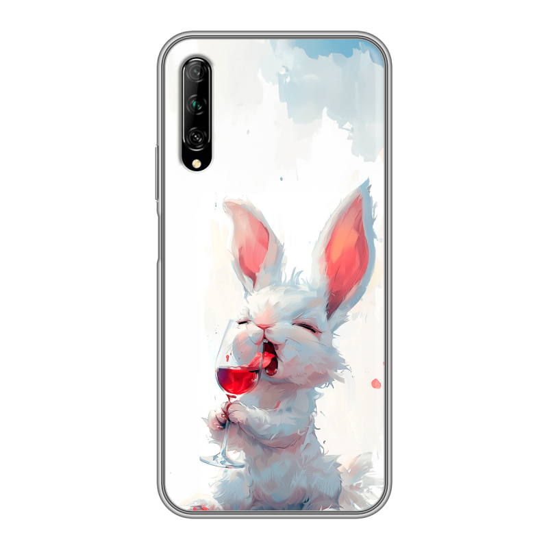 Силиконовый противоударный чехол на Huawei Y9s с принтом кролик зайчик Силиконовый противоударный чехол на Huawei Y9s с принтом кролик зайчик